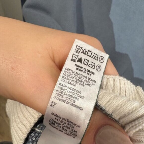 NWOT-Marks & Spencer BEAR Christmas Jumper, Blue mix - Picture 6 of 7